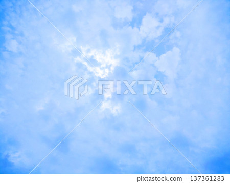 Natural Blue Sky with White Cumulus Clouds Natural Blue Sky with White Cumulus Clouds 137361283