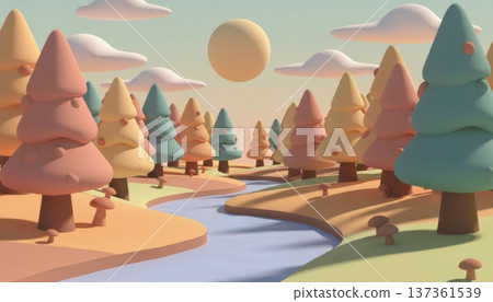 Pine Forest in Autumn Season Pine Forest in Autumn Season 137361539