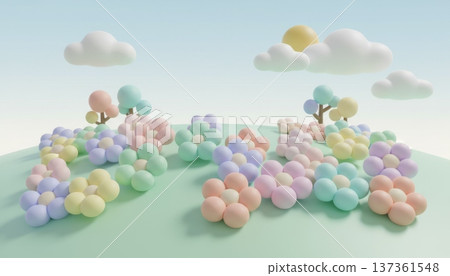 Colorful Flower Field on Rolling Hills 137361548