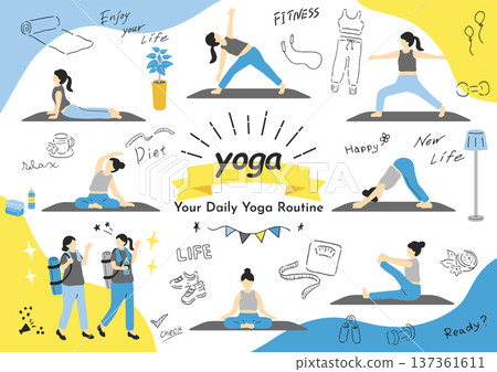 Yoga training scene Yoga training scene 137361611