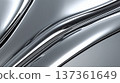金屬銀色流線型背景，具有鮮明的光澤和斜線。 137361649