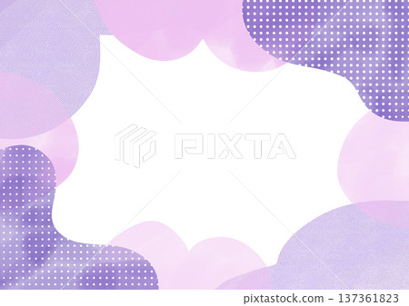 紫色水彩畫框 137361823