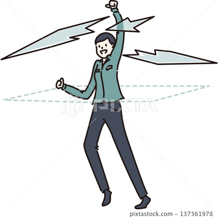 身著工作服的女性打破職場天花板的插圖——綠色制服 137361978