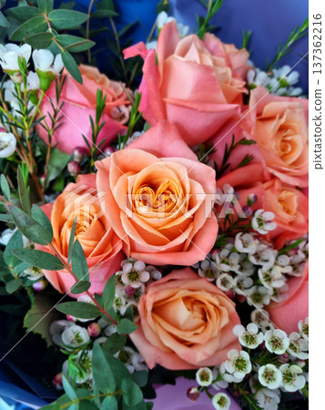 This is a bouquet with pink roses. This is a bouquet with pink roses. 137362216
