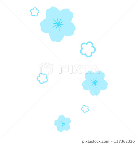 Light blue pop cherry blossom illustration Light blue pop cherry blossom illustration 137362320