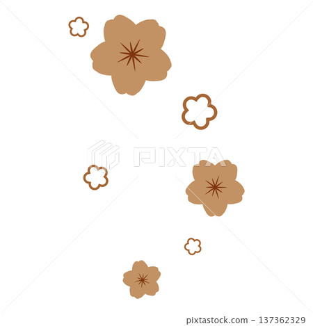 Brown pop cherry blossom illustration Brown pop cherry blossom illustration 137362329