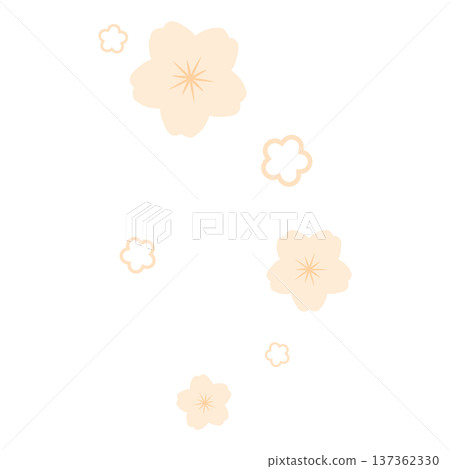 A light orange pop cherry blossom illustration 137362330