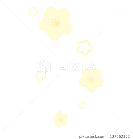 A pale yellow pop cherry blossom illustration A pale yellow pop cherry blossom illustration 137362332