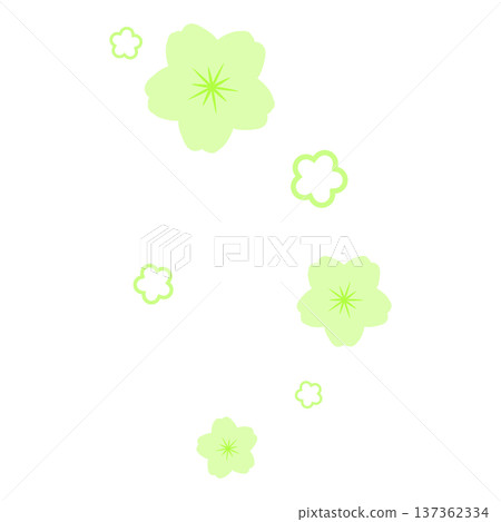 Yellow-green pop cherry blossom illustration 137362334