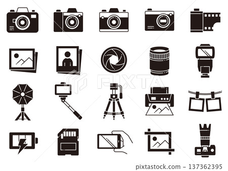 相機和視訊圖標 02 相機、攝影和視訊圖標 137362395