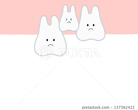 Illustration showing the state of teeth alignment due to tooth replacement 137362421