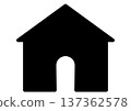 房地產和房屋，網頁設計中的房屋按鈕，簡單的房屋輪廓圖標 137362578