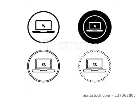 Laptop Computer Icon Set With Cursor Symbols for Technology, Interface and UI Design Laptop Computer Icon Set With Cursor Symbols for Technology, Interface and UI Design 137362805