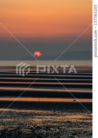 日落在御手洗海岸染上黃昏 137363205