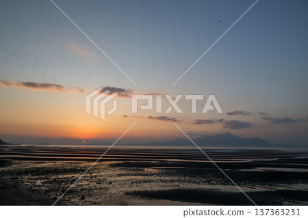 日落在御手洗海岸染上黃昏 137363231