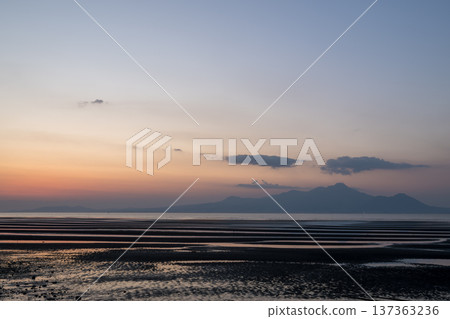 日落在御手洗海岸染上黃昏 137363236