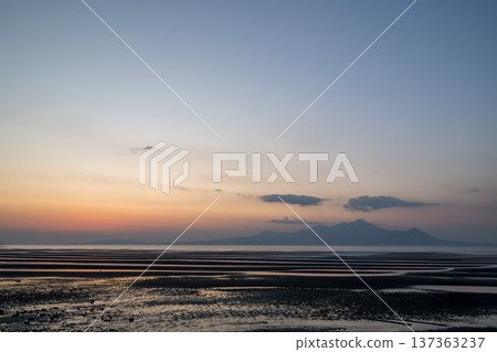 日落在御手洗海岸染上黃昏 137363237