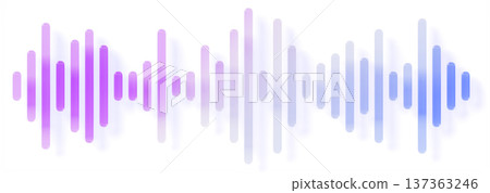 3d glass hologram sound wave icon with amplitude and frequency. Audio voice and music. Iridescent transparent lines with purple blue gradient. Mechanical vibrations, volume and tone. 3D illustration 3d glass hologram sound wave icon with amplitude and frequency. Audio voice and music. Iridescent transparent lines with purple blue gradient. Mechanical vibrations, volume and tone. 3D illustration 137363246