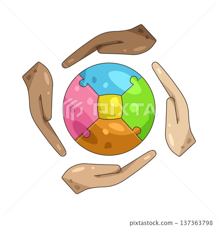 Illustration of Diversity hand Illustration of Diversity hand 137363798