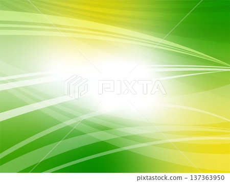 綠色和黃色交織的夢幻波浪抽象背景 綠色和黃色交織的夢幻波浪抽象背景 137363950