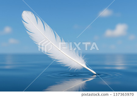 白色的羽毛在藍天上飛舞 白色的羽毛在藍天上飛舞 137363970