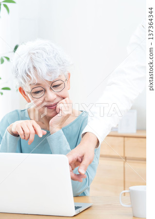 Senior woman receiving consultation Senior woman receiving consultation 137364344
