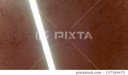 Abstract dark brown textured wall with bright diagonal light beam. Minimalist architectural detail with sharp light stripe on grainy surface. Abstract dark brown textured wall with bright diagonal light beam. Minimalist architectural detail with sharp light stripe on grainy surface. 137364473
