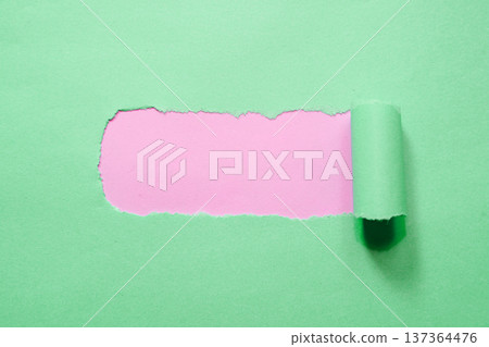 Torn Paper Reveal on Blue Background with Soft Peach Layer Torn Paper Reveal on Blue Background with Soft Peach Layer 137364476