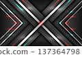 futuristic background with metallic silver arrows and neon cyan red glow high tech geometric abstract with dark layers and vibrant light for modern digital 137364798
