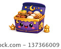 Adorable Ramadan gift box filled with traditional sweets and treats 137366009