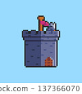 Pixel art Medieval Castle Tower game asset design 137366070