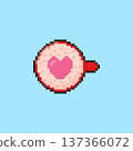 Pixel art Love Suction Cup with Heart Symbol game asset design 137366072