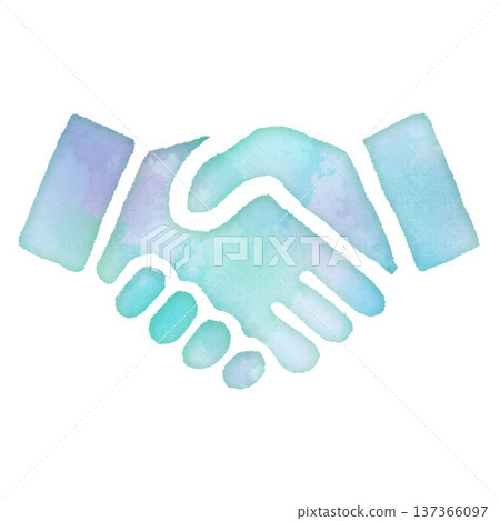 Cooperation, handshake, recruitment, contract, business, pictogram, watercolor touch, design icon, friendly, ecology, Cooperation, handshake, recruitment, contract, business, pictogram, watercolor touch, design icon, friendly, ecology, 137366097