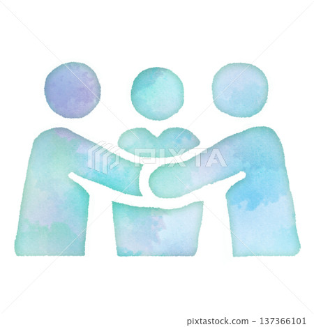 團隊、合作、同事、商業、象形圖、水彩風格、設計圖標、友善、生態、纖細 137366101