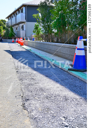 Road paving in residential areas Road paving in residential areas 137366189