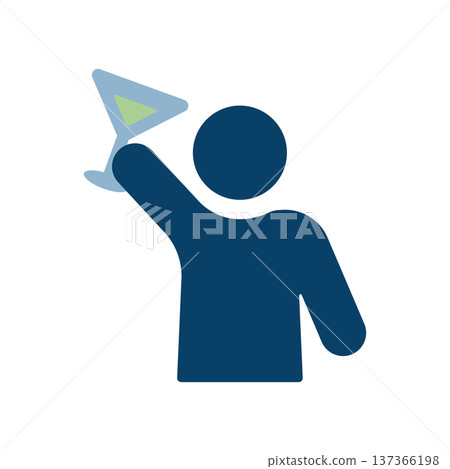 派對上舉杯祝酒的人的圖標 派對上舉杯祝酒的人的圖標 137366198