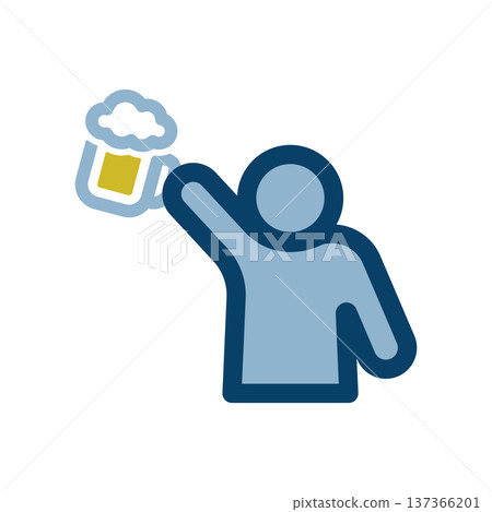 A simple person icon toasting with beer 137366201