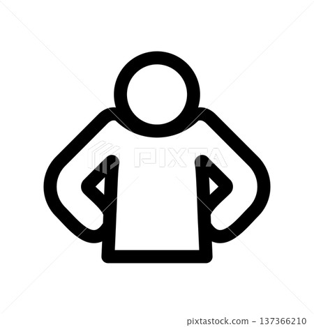 Bust-up icon of a person with hands on hips and chest out Bust-up icon of a person with hands on hips and chest out 137366210