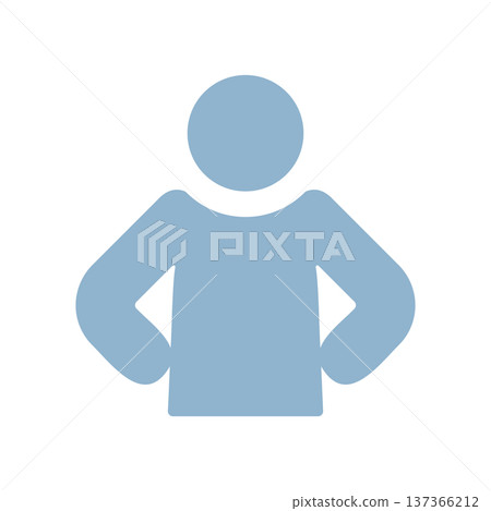 Bust-up icon of a person with hands on hips and chest out Bust-up icon of a person with hands on hips and chest out 137366212