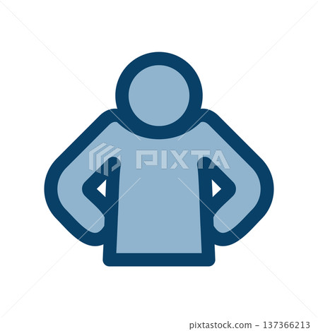 Bust-up icon of a person with hands on hips and chest out Bust-up icon of a person with hands on hips and chest out 137366213