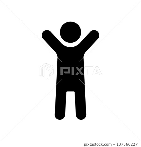 一個舉起雙手歡呼的人的圖標 137366227