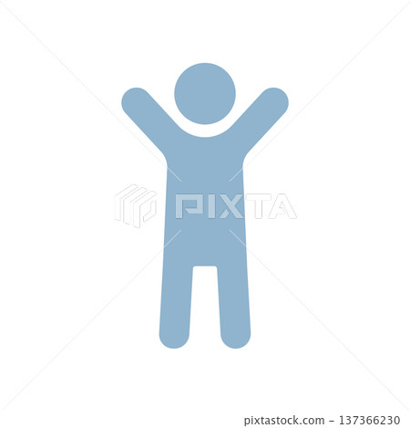 一個舉起雙手歡呼的人的圖標 137366230