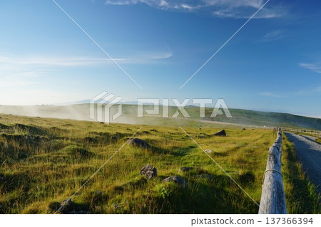 The vast grasslands of the Utsukushigahara Plateau in summer, with the blue sky as a backdrop. Ver. 3 The vast grasslands of the Utsukushigahara Plateau in summer, with the blue sky as a backdrop. Ver. 3 137366394