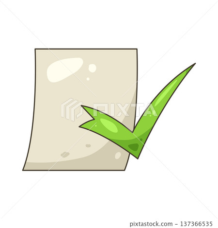 Illustration of paper with checkmark  137366535