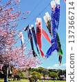 Spring at Koyama Park with flying carp streamers 137366714