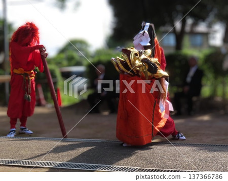 聖神社春季祭典上，麒麟獅子舞清新翠綠，令人賞心悅目。 137366786