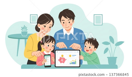 全家一起用平板電腦學習!充滿歡笑的快樂時光! 全家一起用平板電腦學習!充滿歡笑的快樂時光! 137366845