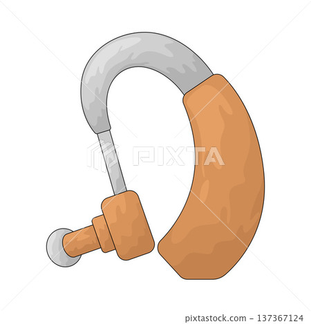 Illustration of hearing aid Illustration of hearing aid 137367124