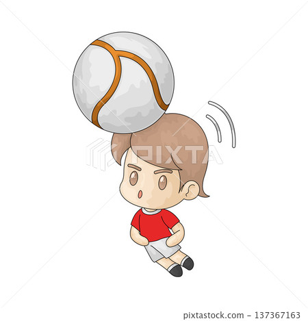 Illustration of Heading The Ball Illustration of Heading The Ball 137367163