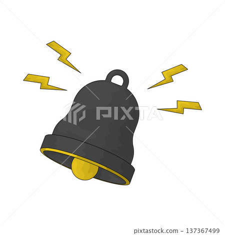 Illustration of Hack Alert Bell Illustration of Hack Alert Bell 137367499